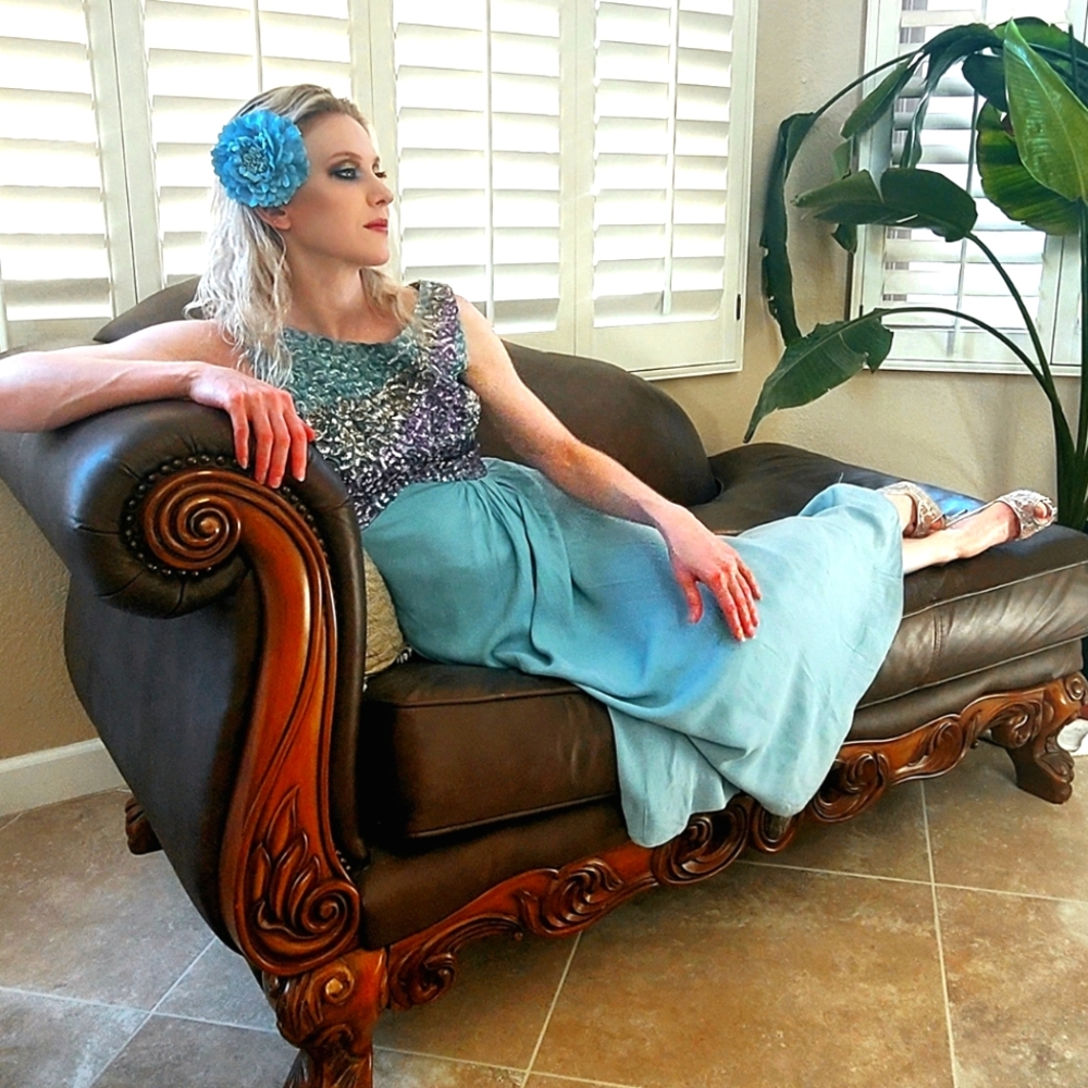 Vintage EMMA DOMB 50s 60s Rare Sequined Cocktail/Formal/Evening Dress